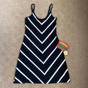 Tommy Bahama Black & White Stripe Midi Dress XS